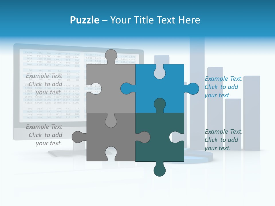Connect Blue Graph PowerPoint Template