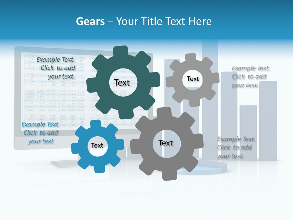 Connect Blue Graph PowerPoint Template