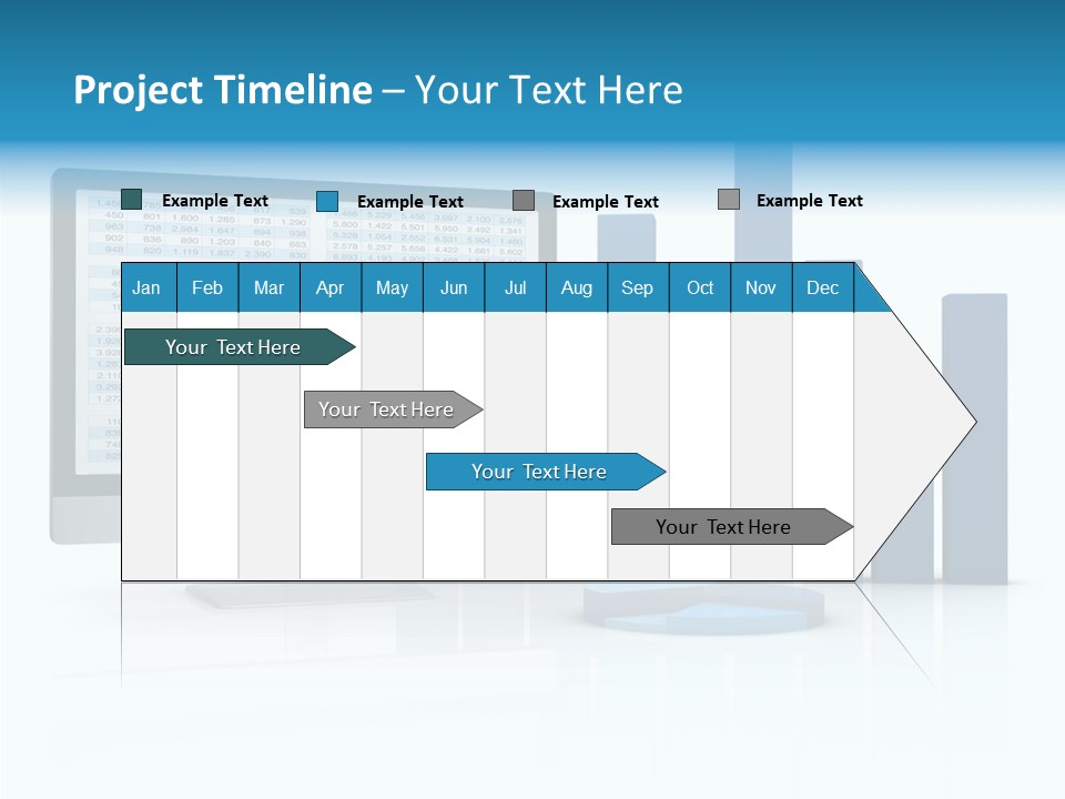 Connect Blue Graph PowerPoint Template