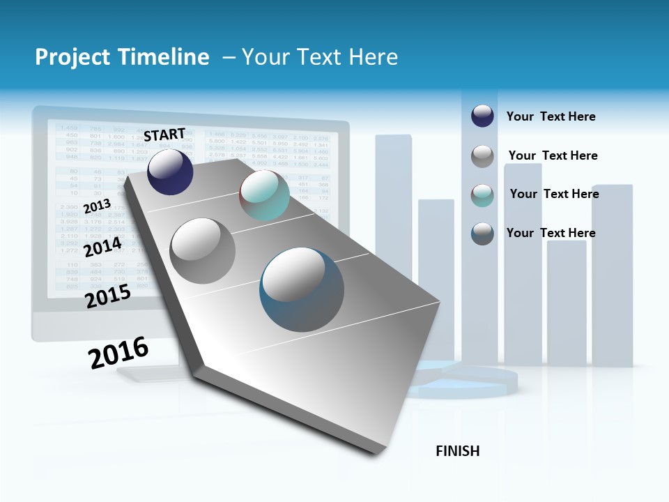 Connect Blue Graph PowerPoint Template