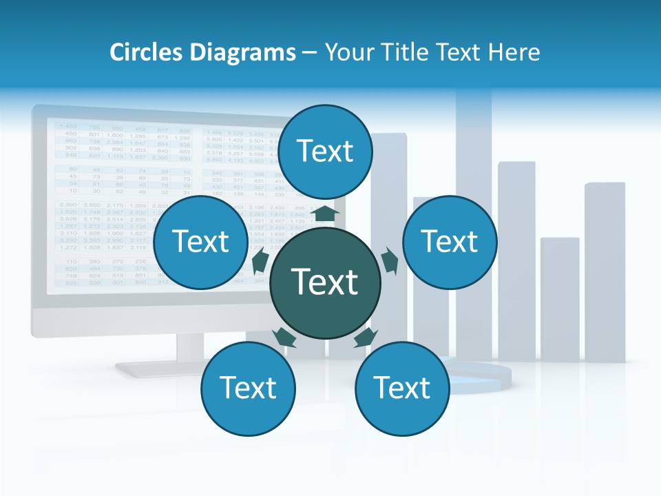 Connect Blue Graph PowerPoint Template