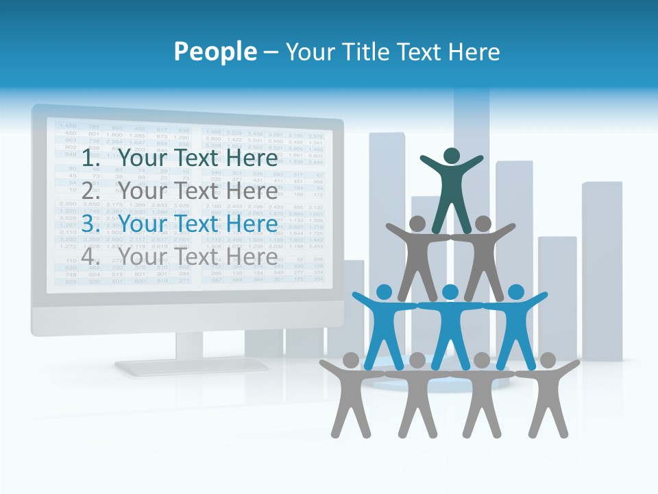 Connect Blue Graph PowerPoint Template