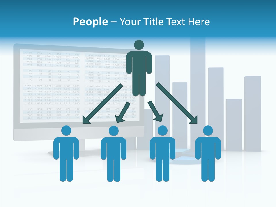 Connect Blue Graph PowerPoint Template