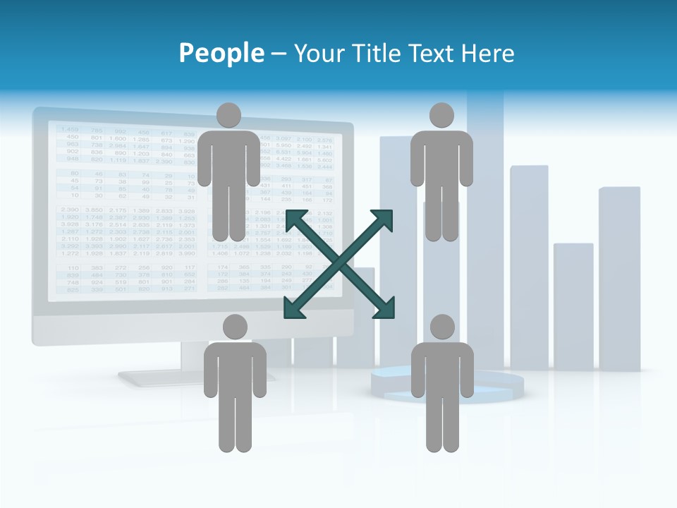 Connect Blue Graph PowerPoint Template