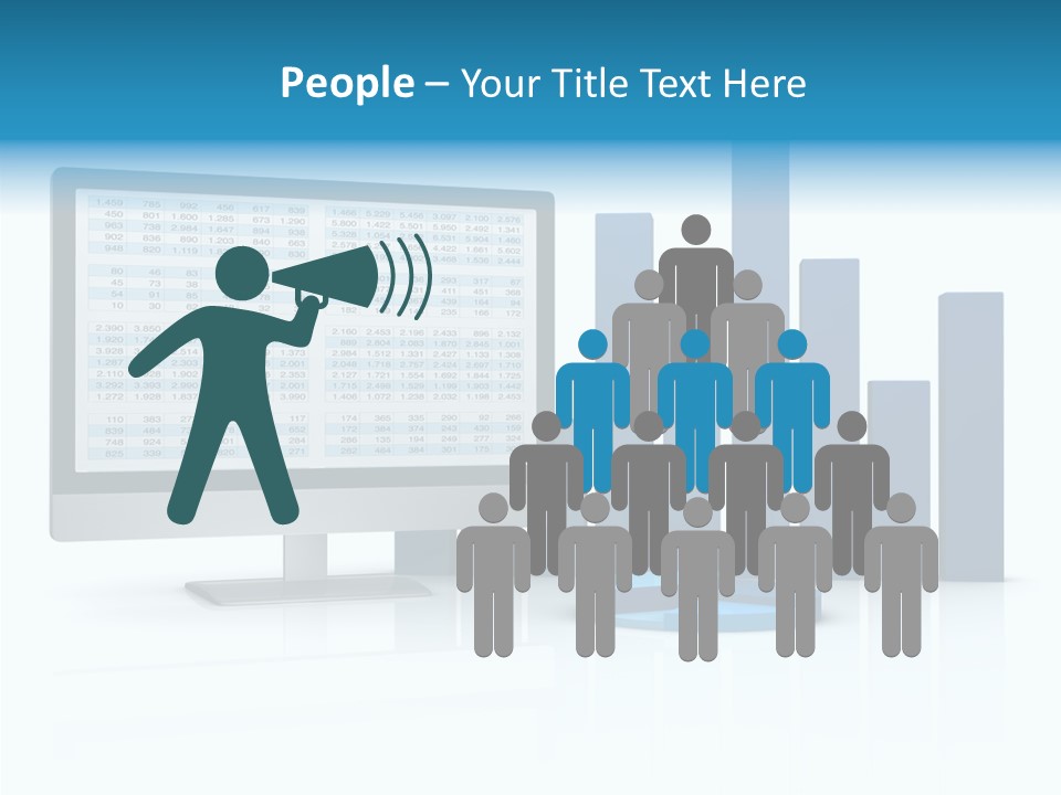 Connect Blue Graph PowerPoint Template