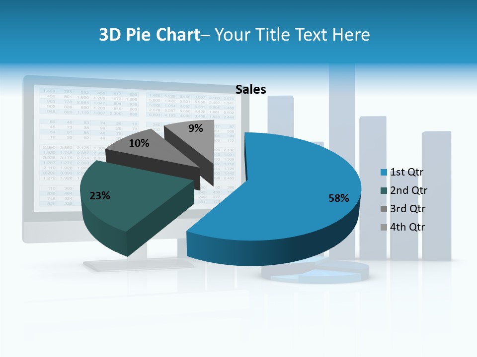 Connect Blue Graph PowerPoint Template