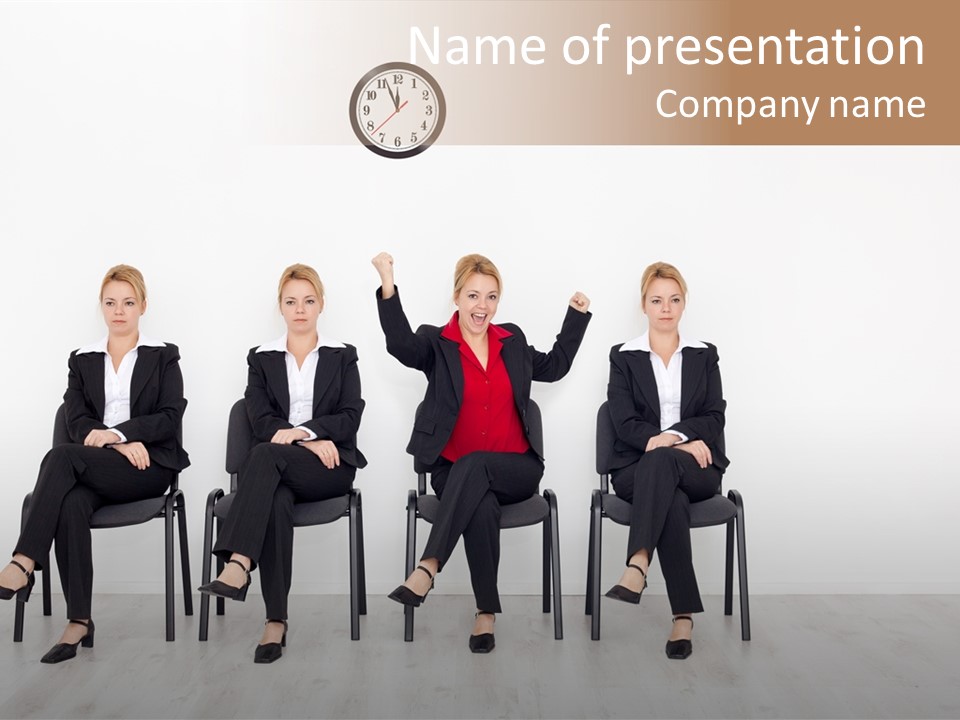 Person Winner Lady PowerPoint Template