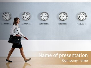 London Around The Clock Stepping PowerPoint Template