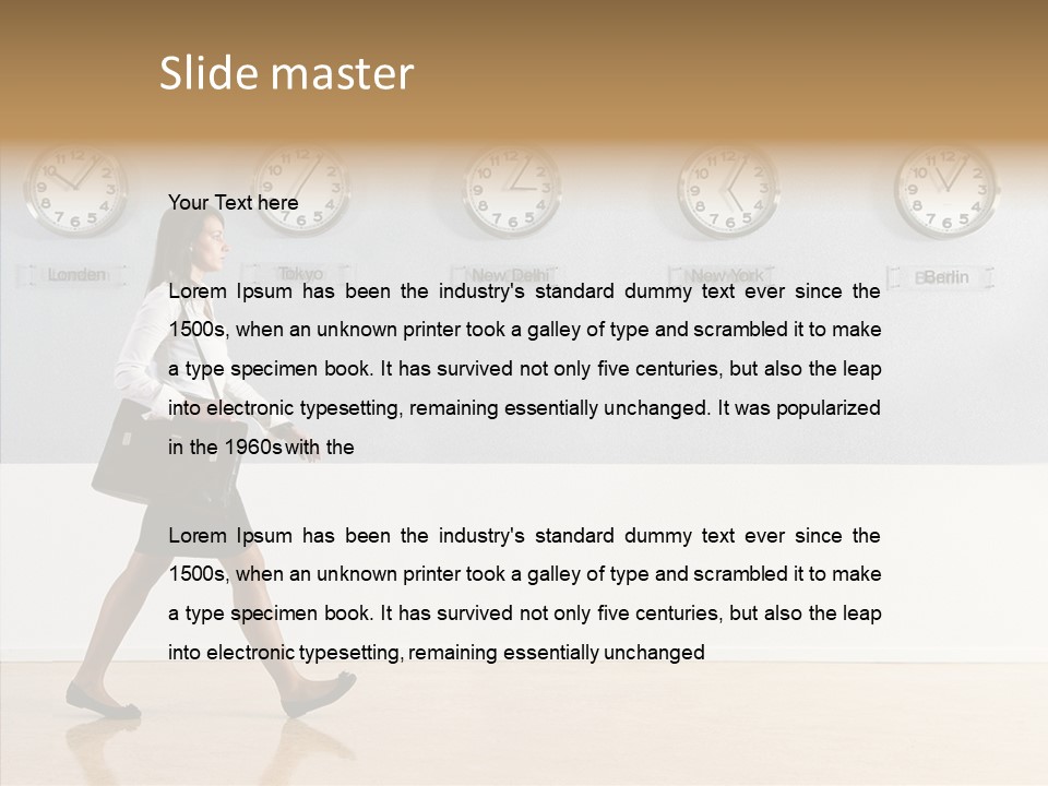 London Around The Clock Stepping PowerPoint Template