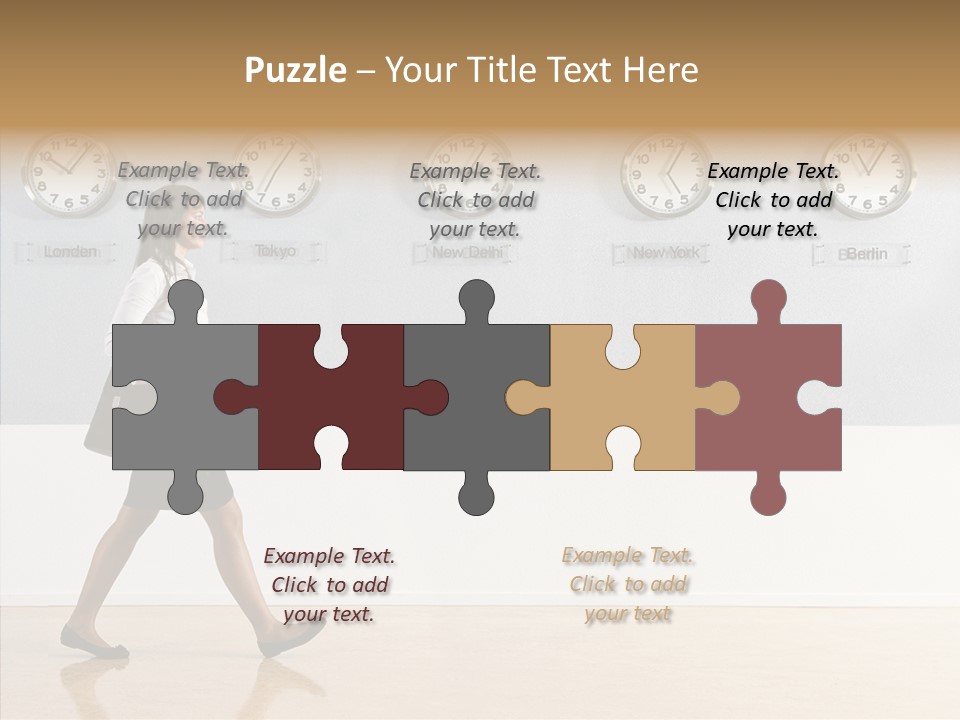 London Around The Clock Stepping PowerPoint Template