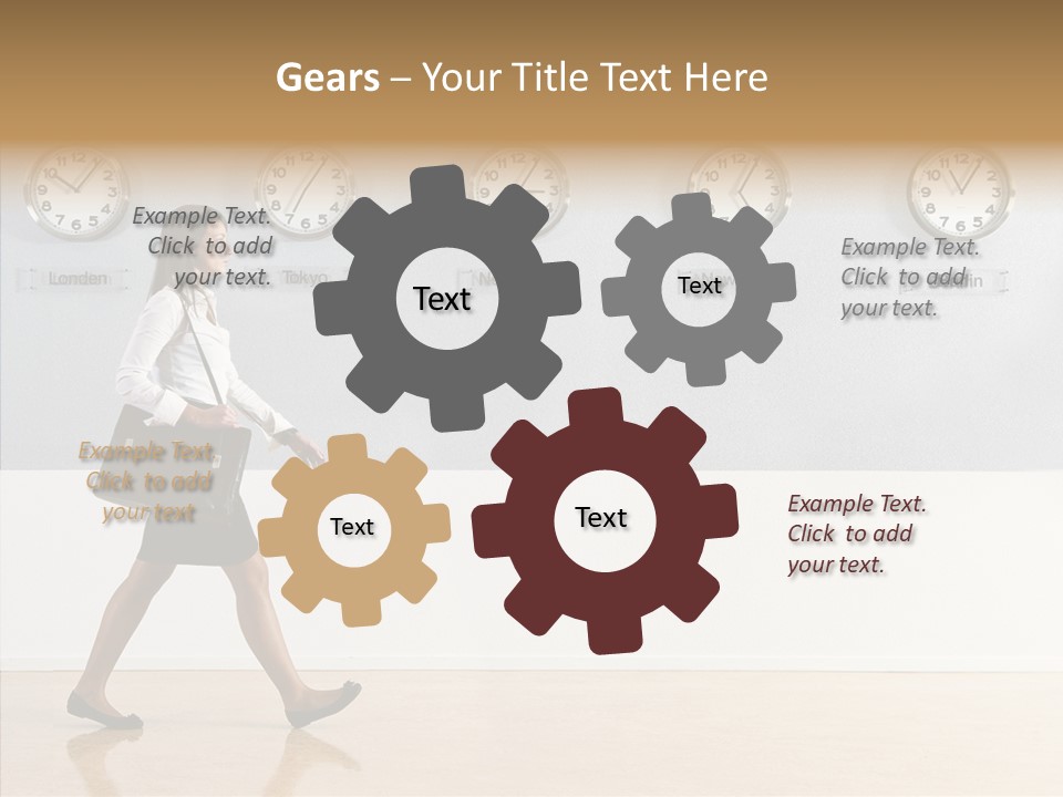 London Around The Clock Stepping PowerPoint Template