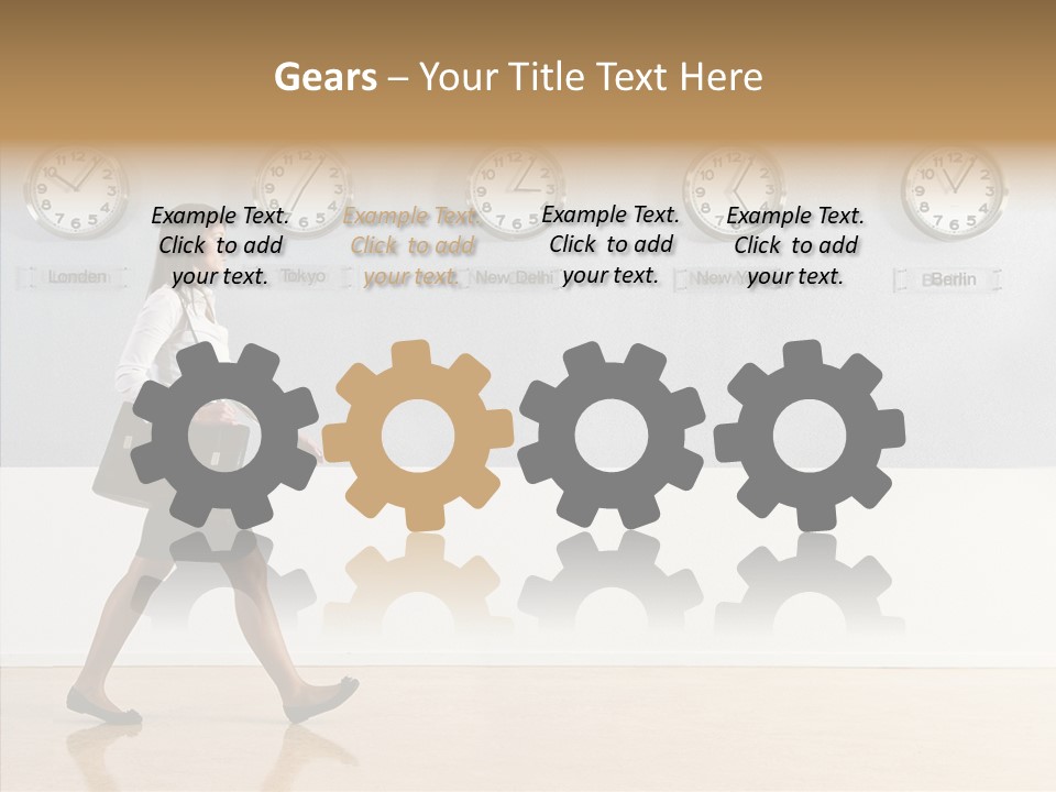 London Around The Clock Stepping PowerPoint Template