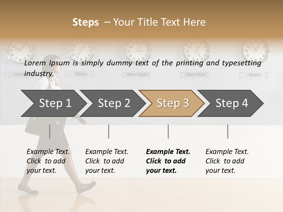 London Around The Clock Stepping PowerPoint Template