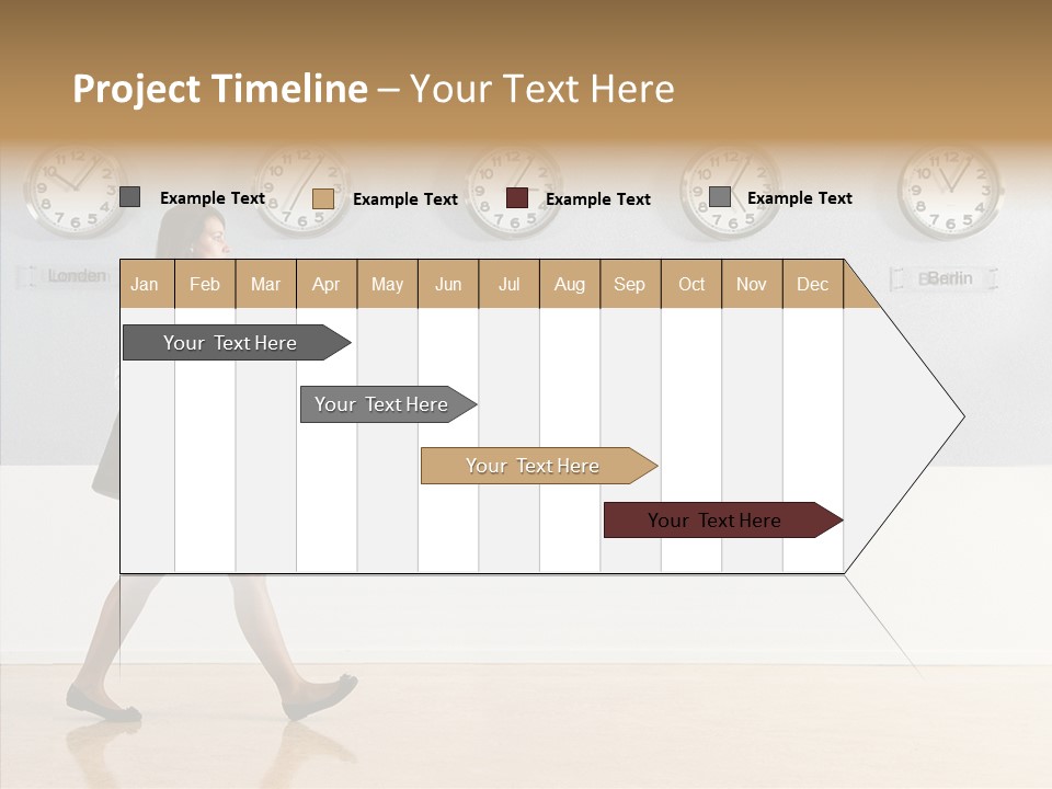 London Around The Clock Stepping PowerPoint Template
