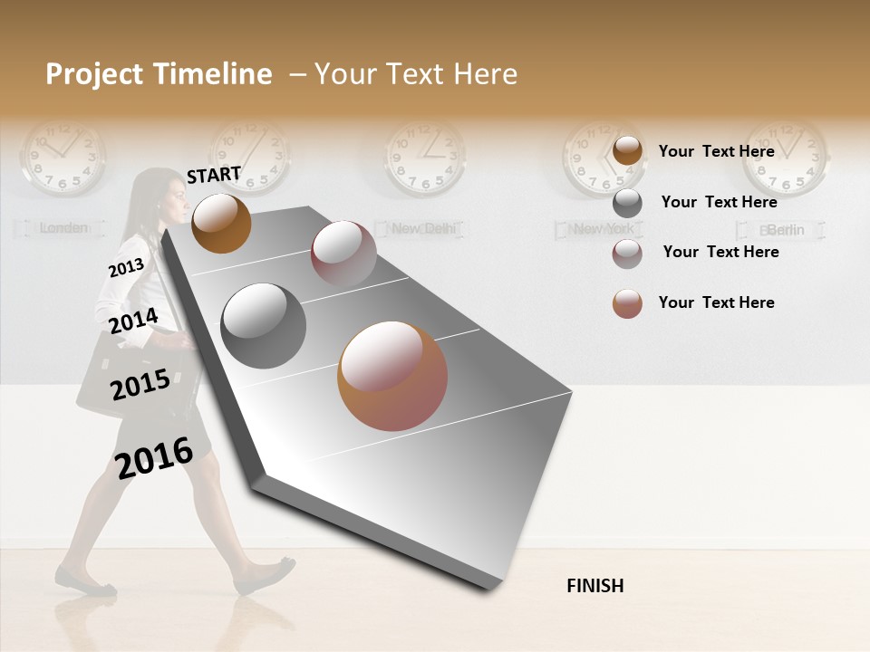 London Around The Clock Stepping PowerPoint Template