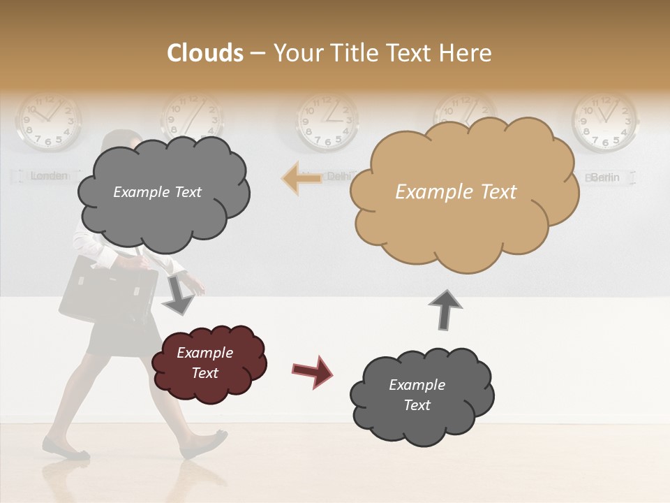 London Around The Clock Stepping PowerPoint Template
