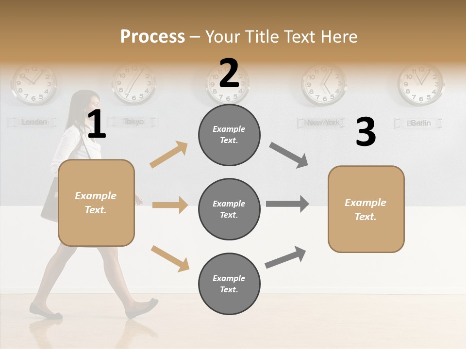 London Around The Clock Stepping PowerPoint Template