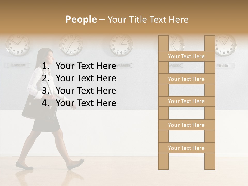 London Around The Clock Stepping PowerPoint Template