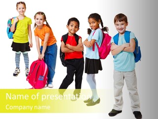 Backpack Cute Pretty PowerPoint Template