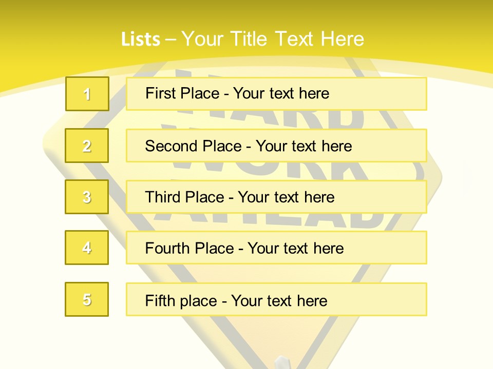 Intensive Ahead Yellow PowerPoint Template