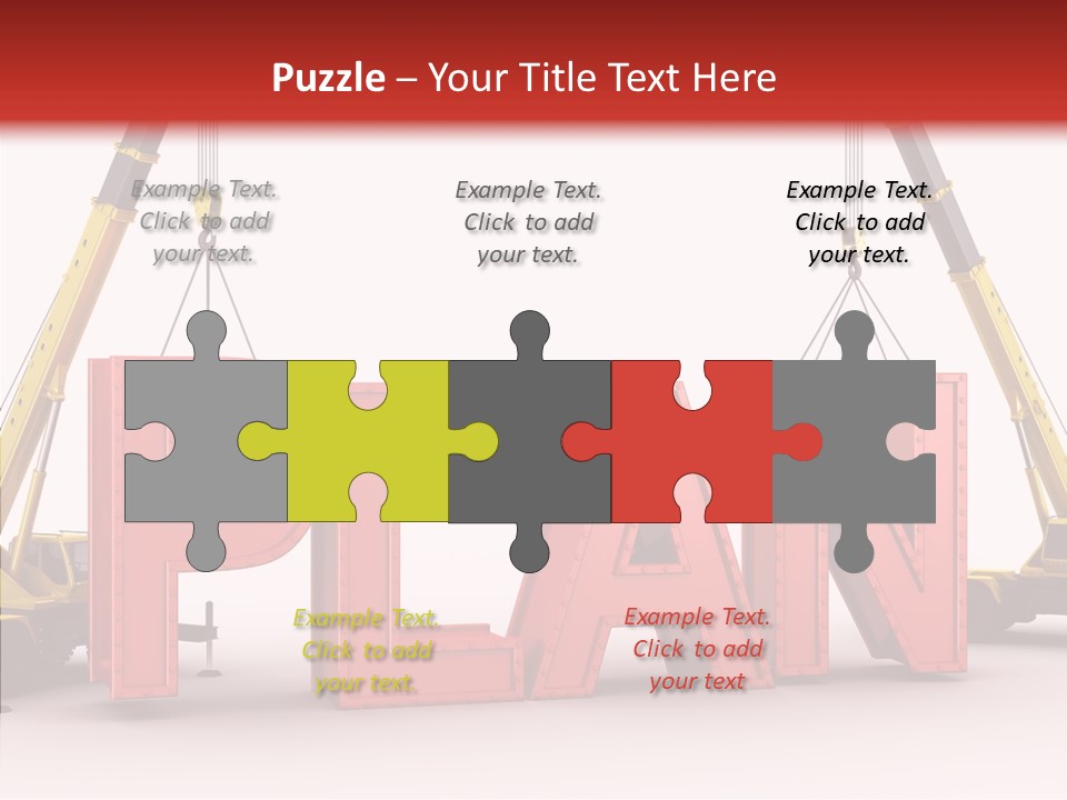 A Crane Is Lifting The Word Plan Out Of The Ground PowerPoint Template