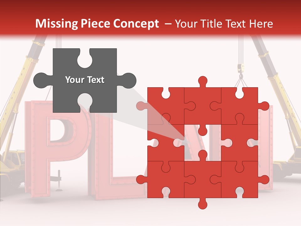 A Crane Is Lifting The Word Plan Out Of The Ground PowerPoint Template