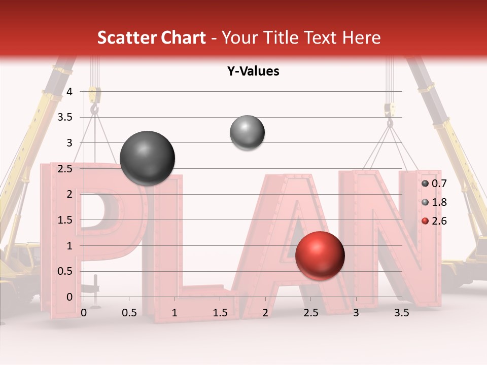 A Crane Is Lifting The Word Plan Out Of The Ground PowerPoint Template