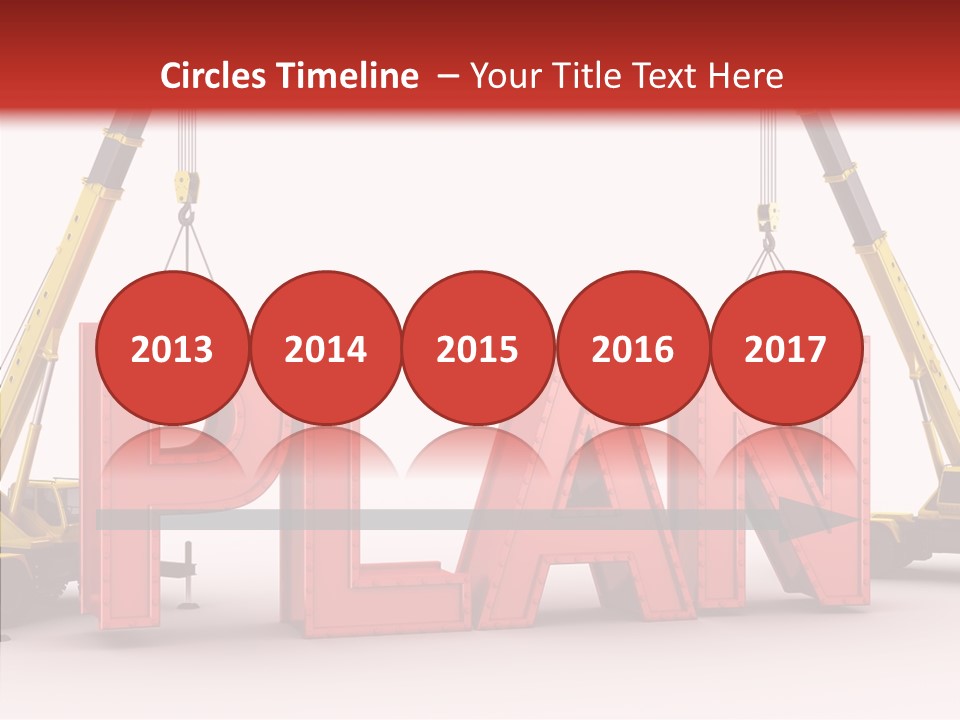 A Crane Is Lifting The Word Plan Out Of The Ground PowerPoint Template