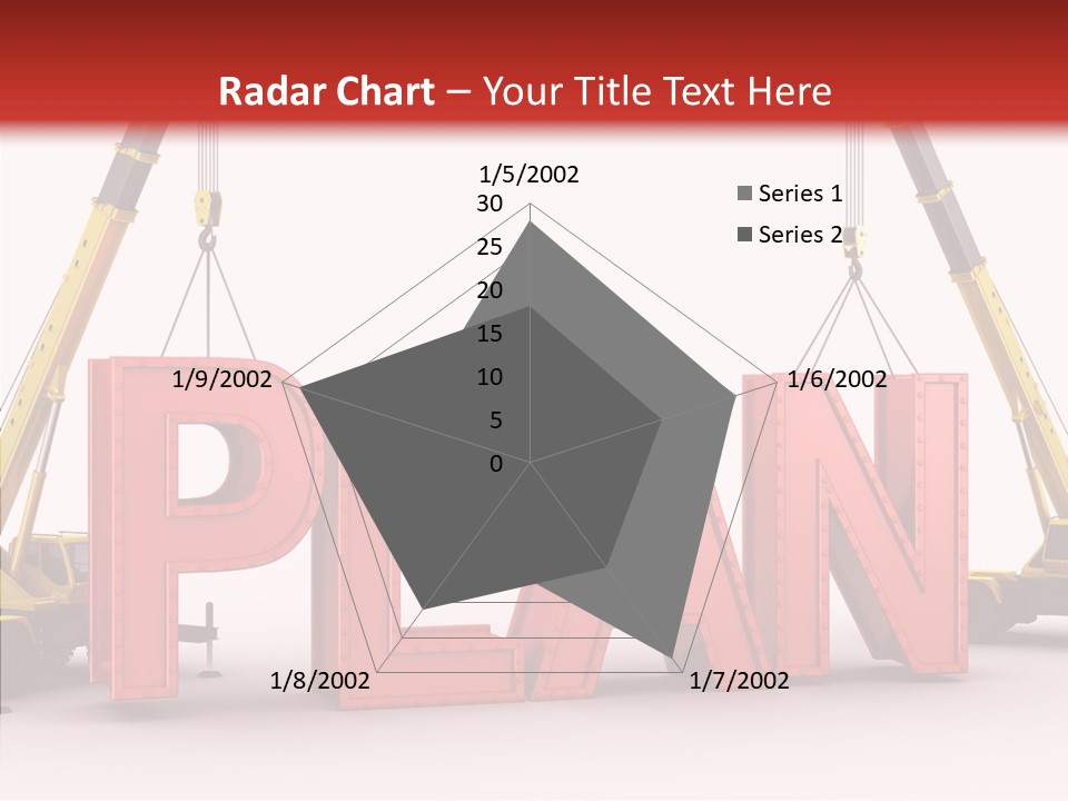 A Crane Is Lifting The Word Plan Out Of The Ground PowerPoint Template
