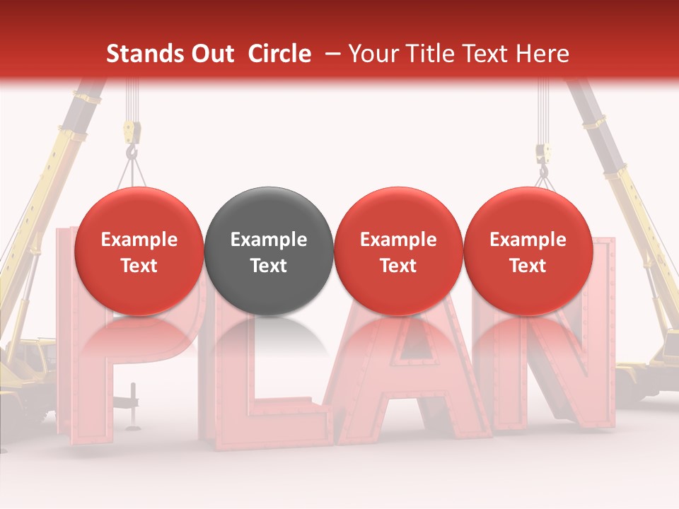 A Crane Is Lifting The Word Plan Out Of The Ground PowerPoint Template