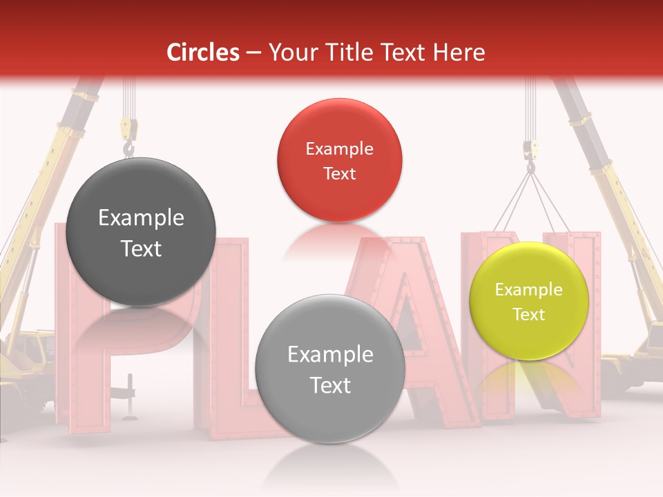 A Crane Is Lifting The Word Plan Out Of The Ground PowerPoint Template