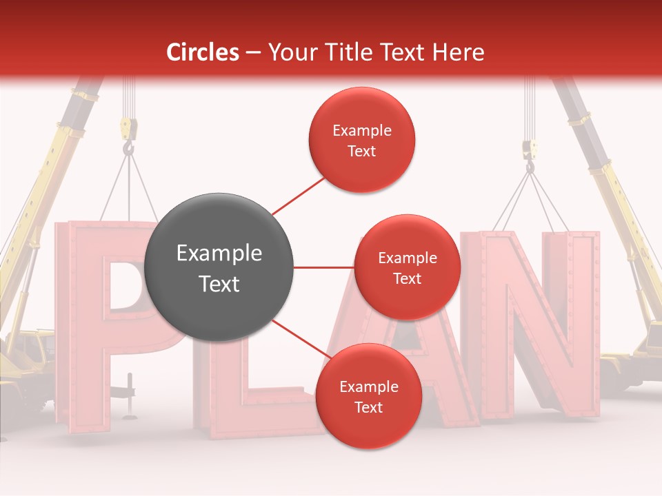 A Crane Is Lifting The Word Plan Out Of The Ground PowerPoint Template