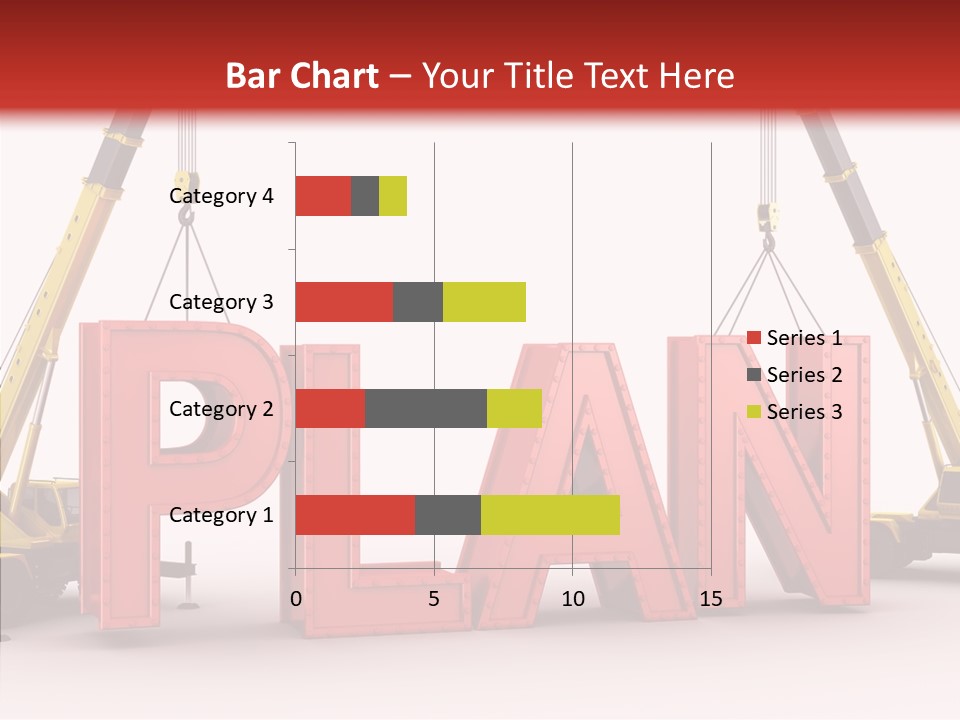 A Crane Is Lifting The Word Plan Out Of The Ground PowerPoint Template