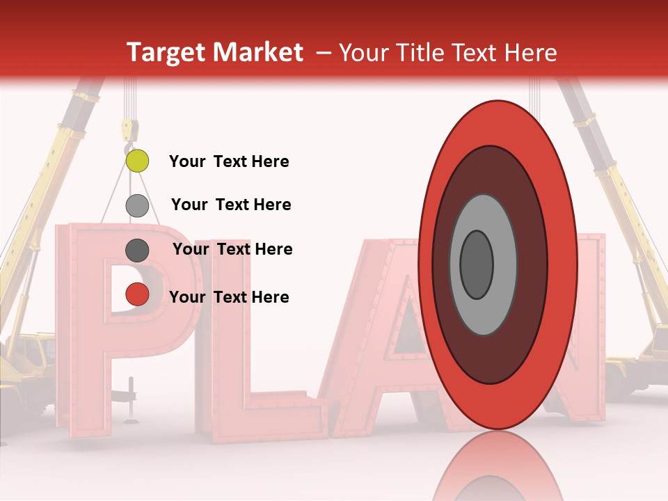 A Crane Is Lifting The Word Plan Out Of The Ground PowerPoint Template