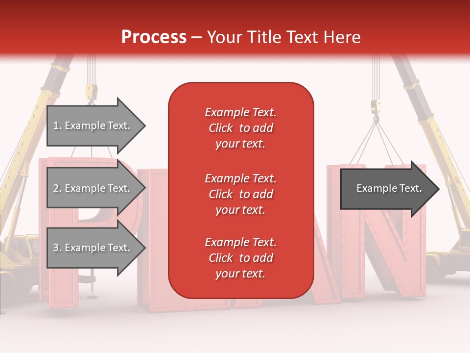 A Crane Is Lifting The Word Plan Out Of The Ground PowerPoint Template