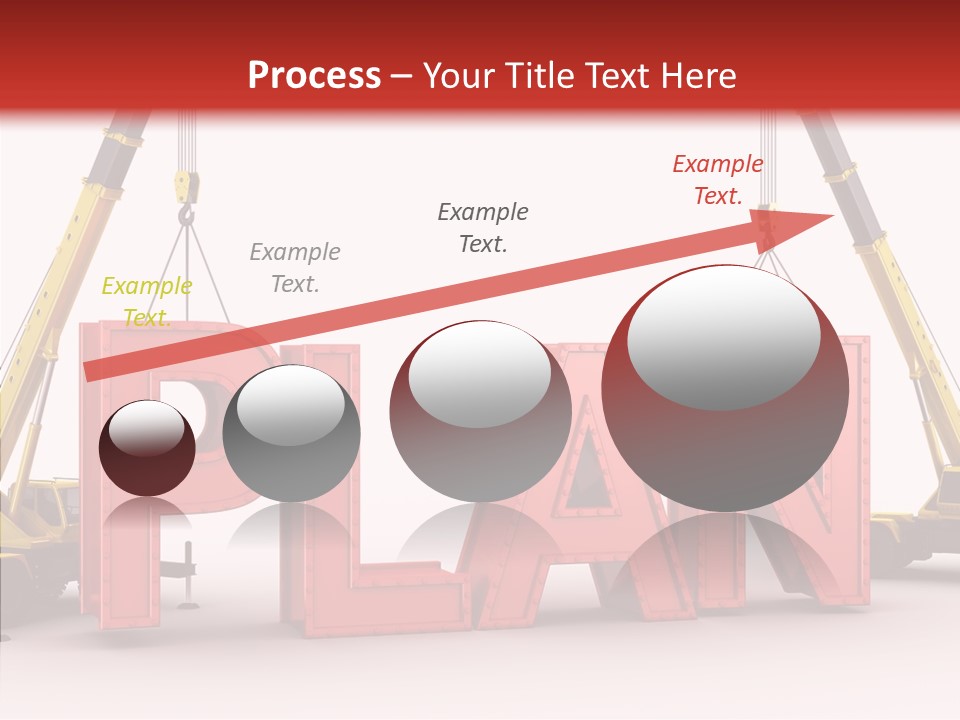 A Crane Is Lifting The Word Plan Out Of The Ground PowerPoint Template