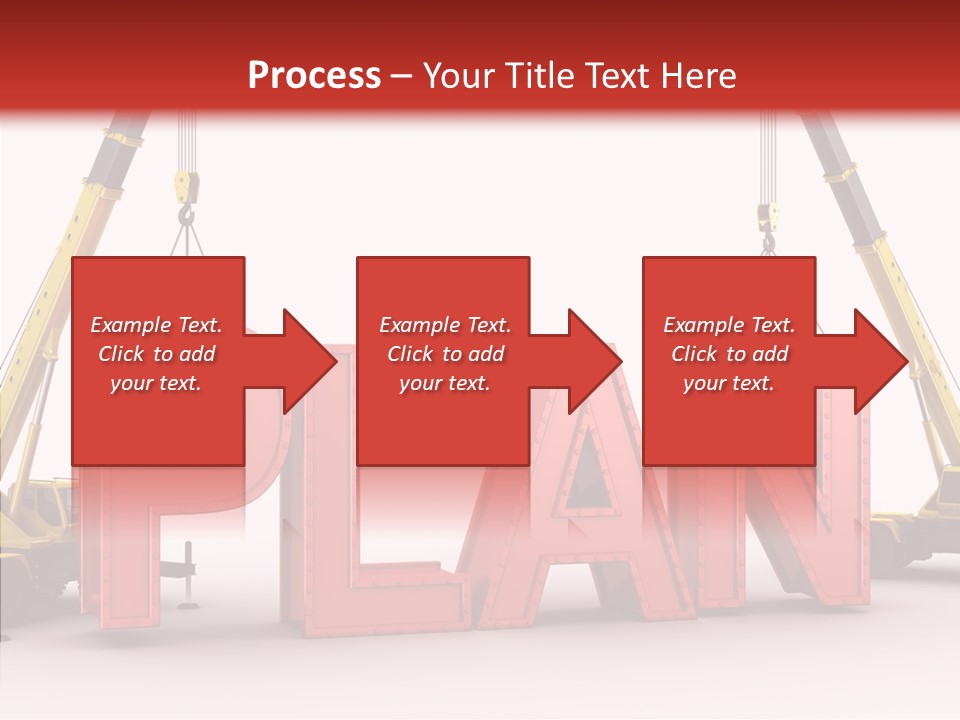 A Crane Is Lifting The Word Plan Out Of The Ground PowerPoint Template