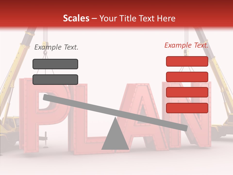A Crane Is Lifting The Word Plan Out Of The Ground PowerPoint Template