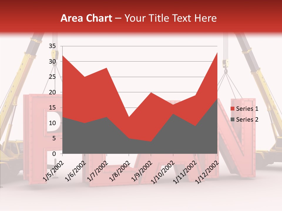 A Crane Is Lifting The Word Plan Out Of The Ground PowerPoint Template