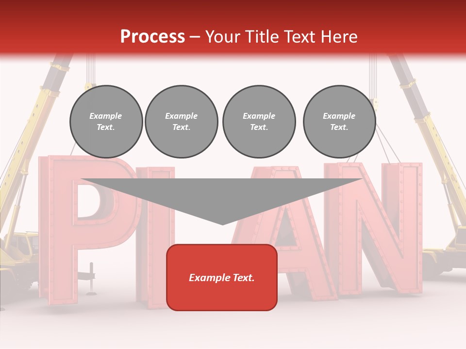 A Crane Is Lifting The Word Plan Out Of The Ground PowerPoint Template