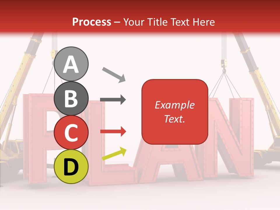 A Crane Is Lifting The Word Plan Out Of The Ground PowerPoint Template