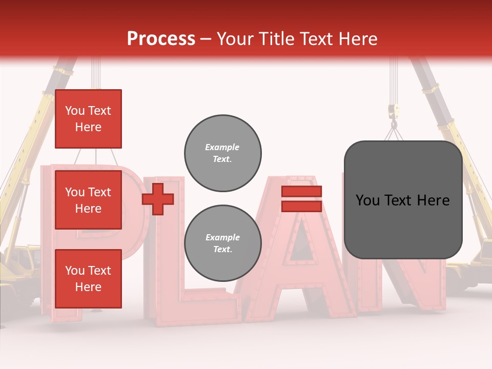 A Crane Is Lifting The Word Plan Out Of The Ground PowerPoint Template