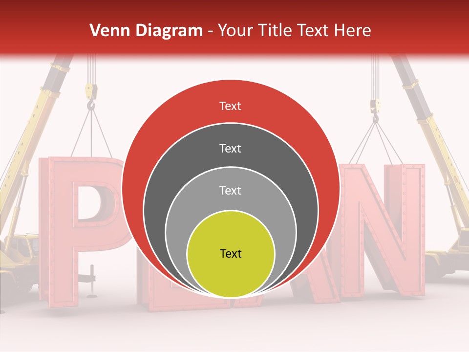 A Crane Is Lifting The Word Plan Out Of The Ground PowerPoint Template