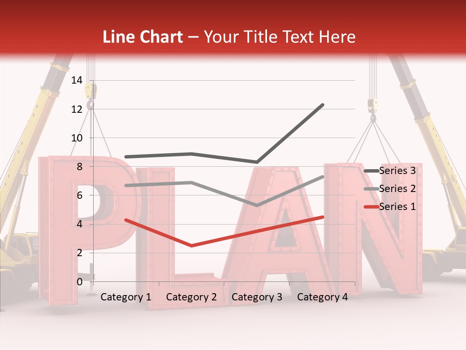 A Crane Is Lifting The Word Plan Out Of The Ground PowerPoint Template