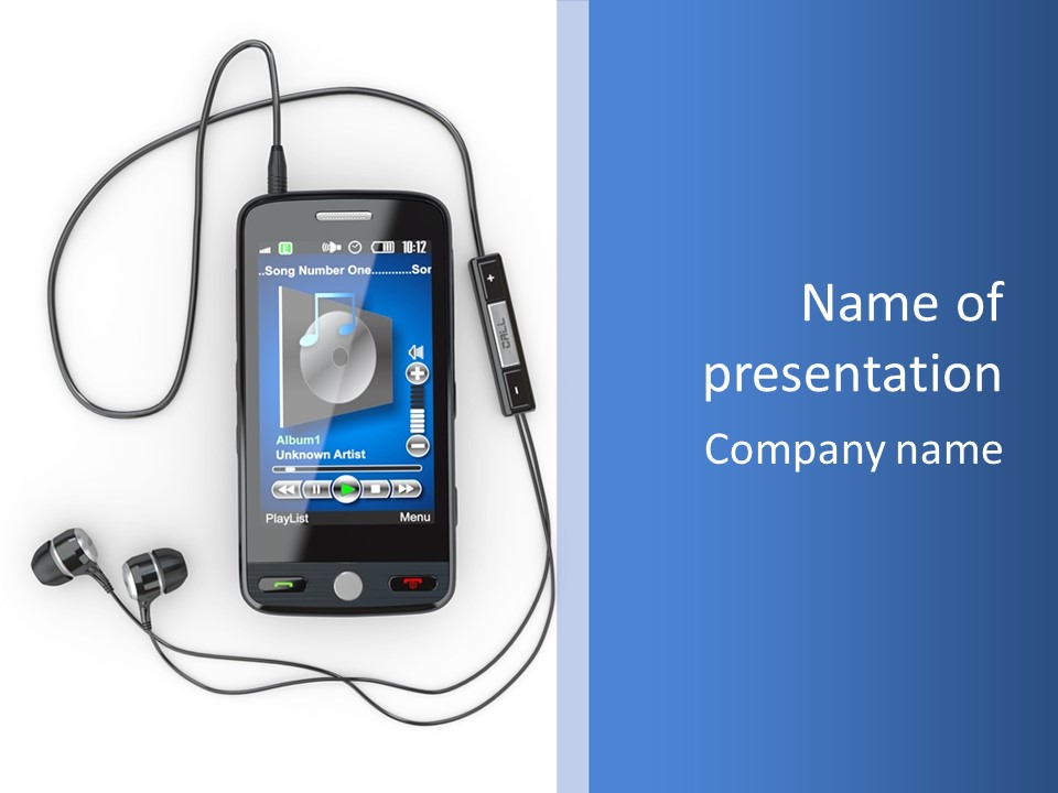 Earphone Nobody Audio PowerPoint Template