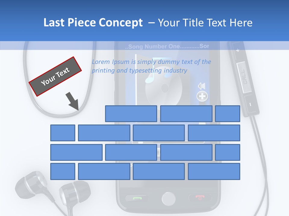 Earphone Nobody Audio PowerPoint Template