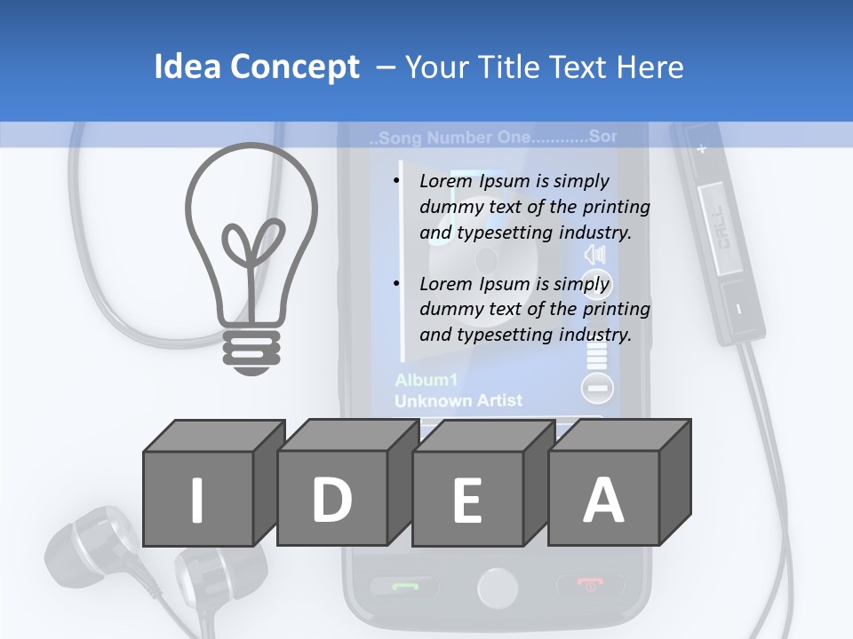 Earphone Nobody Audio PowerPoint Template