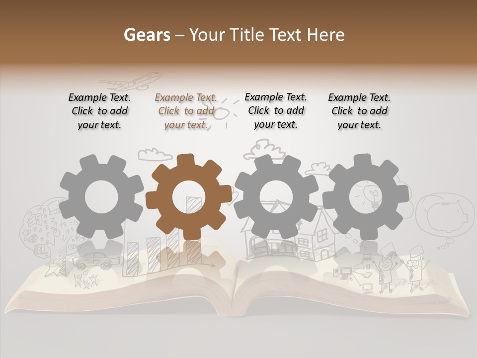Reading Textbook Magic PowerPoint Template