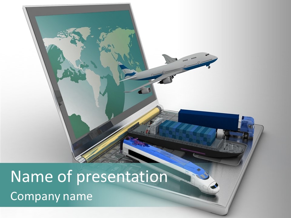 Trailer Haulage Air PowerPoint Template