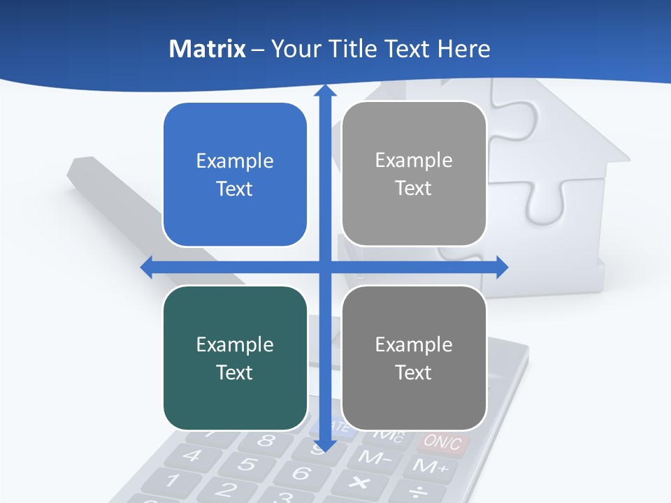 Silver White Background Jigsaw PowerPoint Template